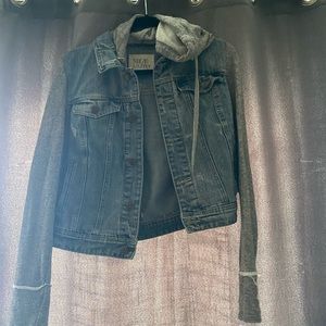 Denim sweatshirt jacket